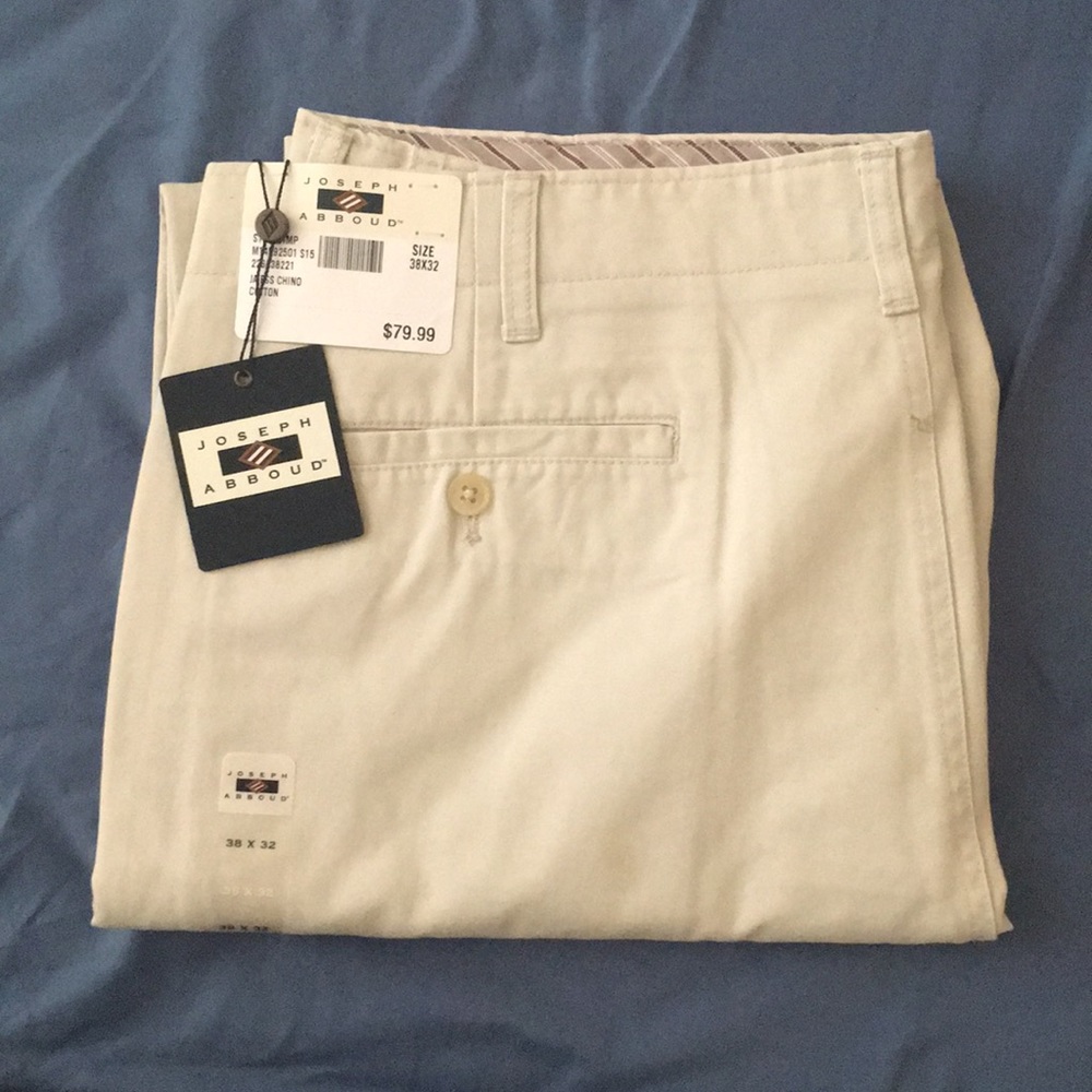 Joseph Abboud flat-front beige chino/khaki, 38x32